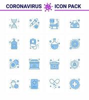 enkel uppsättning av covid19 skydd blå 25 ikon packa ikon inkluderad vård tvål icu hand vävnad viral coronavirus 2019 nov sjukdom vektor design element