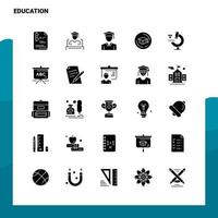 25 Bildungssymbolsatz solide Glyphensymbolvektor-Illustrationsvorlage für Web- und mobile Ideen für Unternehmen vektor