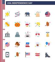 25 kreativ USA ikoner modern oberoende tecken och 4:e juli symboler av USA flagga amerikan amerikan paket redigerbar USA dag vektor design element