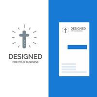 feier christliches kreuz ostern graues logodesign und visitenkartenvorlage vektor