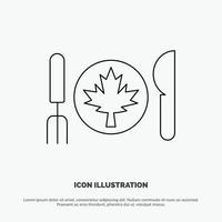 Abendessen Herbst Kanada Blatt Symbol Vektor