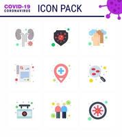 9 flache Farbe Coronavirus covid19 Icon Pack wie medizinisches Krankenhaus Gesundheitswesen rx Apotheke virales Coronavirus 2019nov Krankheitsvektor Designelemente vektor