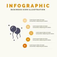 luftballons dekoration infografiken präsentationsvorlage 5 schritte präsentation vektor