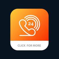 telefon telefon ringande 24 mobil app knapp android och ios linje version vektor