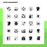 25 Talentmanagement-Icon-Set solide Glyphen-Icon-Vektor-Illustrationsvorlage für Web- und mobile Ideen für Unternehmen vektor