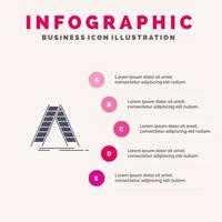 Leiter Hochbau Reparatur solide Symbol Infografiken 5 Schritte Präsentationshintergrund vektor