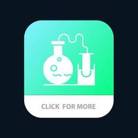 Tube Flask Lab Science Mobile App Schaltfläche Android- und iOS-Glyph-Version vektor