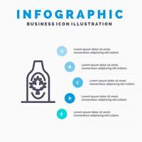 flaska höst kanada blad lönn linje ikon med 5 steg presentation infographics bakgrund vektor