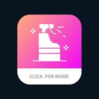 spray rengöring rengöringsmedel produkt mobil app knapp android och ios glyf version vektor