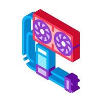 isometrische symbolvektorillustration des wasserkühler-computerteils vektor