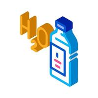 vatten h2O flaska isometrisk ikon vektor illustration
