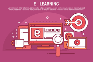 E-Learning-Vektor-Illustration