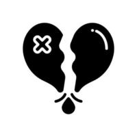 gebrochenes Herz-Symbol für Ihre Website, Ihr Handy, Ihre Präsentation und Ihr Logo-Design. vektor