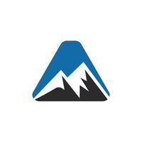 Schreiben Sie ein Mount-Logo-Vektorzeichen. bergnaturlandschaftslogo kombiniert mit hügelikone und vorlage vektor