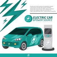 Elektrisk bil och laddare Cool Concept Vector