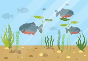 Piranha Fisch-Wassertier-Illustration vektor
