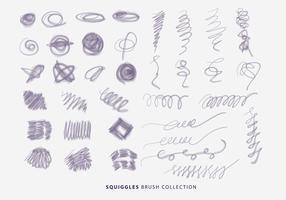 Naturliga Squiggles Borstar Hand Drawn Collection Vector