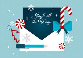 Gratis Flat Design Vector Holiday Greeting Card