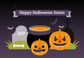 Gratis Flat Halloween Vector Elements Collection