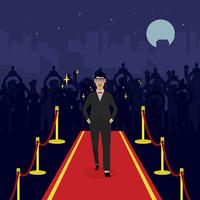 Mann auf roter Teppich-Illustration Hollywoods