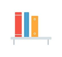 flaches Symbol Bücherregalelement. Vektorillustration der flachen Symbolbuchhandlung lokalisiert auf sauberem Hintergrund. kann als Bücherregal-, Bücherregal- und Buchhandlungssymbol verwendet werden. vektor