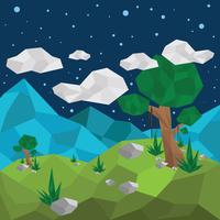 Låg Poly Forest View Vector