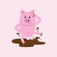 Netter Lebewesen-Schwein-Illustrations-Vektor vektor