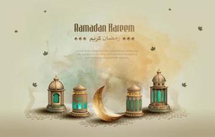 islamische Grüße Ramadan Kareem Karte Design-Vorlage vektor