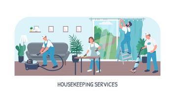 Housekeeping Services Banner flache Vektor-Vorlage vektor