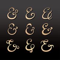 Ampersand-Gold-gesetzter Vektor