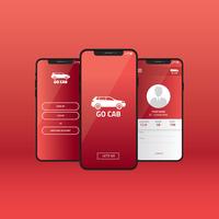 Mobile App Gui Online-Taxi-Vektor vektor