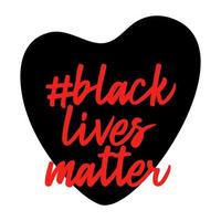Schwarze Leben zählen. Herzform. Nein zu Rassismus. Polizeigewalt. stopp Gewalt. flache Vektorillustration für Banner, Plakate und soziale Netzwerke vektor
