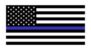Vektor Flagge der Vereinigten Staaten mit blauer Linie zu Ehren von Polizei und Gesetz. Hintergrund, Offizier.