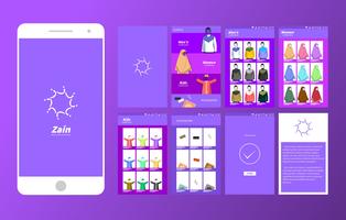 Moslem Wear Online-Shop Mobile App Ui Vektor