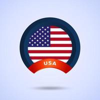cirkel amerikansk flagga vektorbild av amerikansk flagg illustration. Amerikas förenta stater. vektor