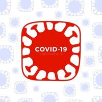 vektor coronavirus logotyp av covid-19 sömlös upprepande mönster bakgrund. illustration virus coronavirus 2019-ncov på vit bakgrund. abstrakt modell av ncov. koronavirusepidemi.