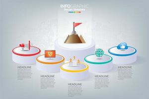 affärsinfografisk tidslinje hur man lyckas med alternativ och ikoner. vektor