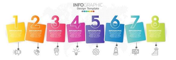 Infografiken für das Geschäftskonzept mit Symbolen und Optionen oder Schritten. vektor