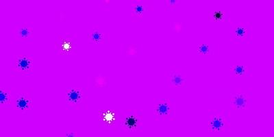 ljuslila, rosa vektor bakgrund med virussymboler.
