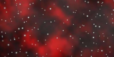 dunkelroter Vektorhintergrund mit bunten Sternen. vektor