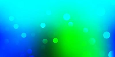 hellblauer, grüner Vektorhintergrund mit Blasen. vektor