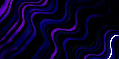 dunkelrosa, blaue Vektorschablone mit gekrümmten Linien. vektor