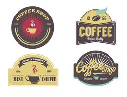 Kaffeeladen-Logo-Aufkleber-Vektor-Satz vektor