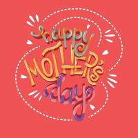 glücklicher Muttertag Handbeschriftung Typografie modernes Plakatdesign vektor