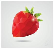geometrisk polygonal frukt, trianglar, jordgubbar, vektorillustration vektor