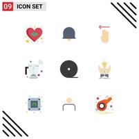 uppsättning av 9 modern ui ikoner symboler tecken för filma internet fyra wiFi juice redigerbar vektor design element