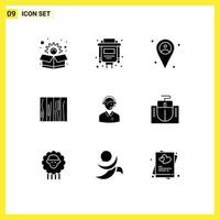 Stock Vector Icon Pack mit 9 Zeilenzeichen und Symbolen für die Beratung von Support-Mann-Textur-Design editierbare Vektordesign-Elemente