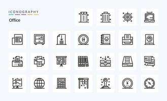 25 Office-Line-Icon-Pack vektor