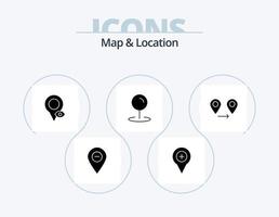 Karte und Standort Glyphen-Icon-Pack 5 Icon-Design. GPS. Karte. Stift. Lage. Karte vektor