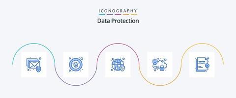 Datenschutz blau 5 Icon Pack inkl. Transfer. Schutz. Sicherheit. Datei. Sicherheit vektor
